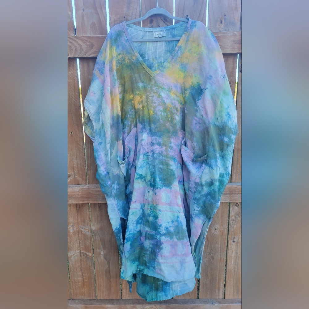 Kantha bae "take it easy muu". Ice dyed.  One of a kind. Perfect festival piece!